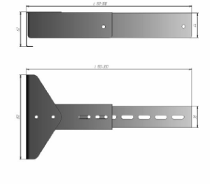 Кронштейн универсальный телескопический 150 - 300 мм (штанга регулируемая)