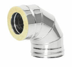 Сэндвич-колено 90 гр. d = 115/210 мм (Н+Н) ТИС (0,8 ММ) (304 ПРЕМИУМ)