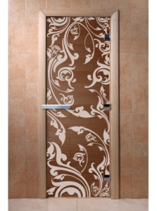 Дверь стеклянная ВЕНЕЦИЯ БРОНЗА 700 х 1900 мм 3 петли, стекло 8 мм, коробка ОСИНА, магнит DoorWood