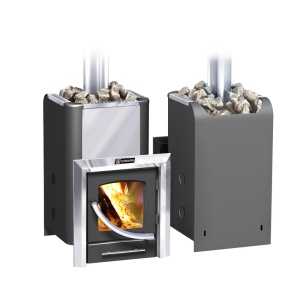 Печь-каменка ЕРМАК ЭЛИТ 12ПС дверца ПАНОРАМА (6 - 12 м.куб)