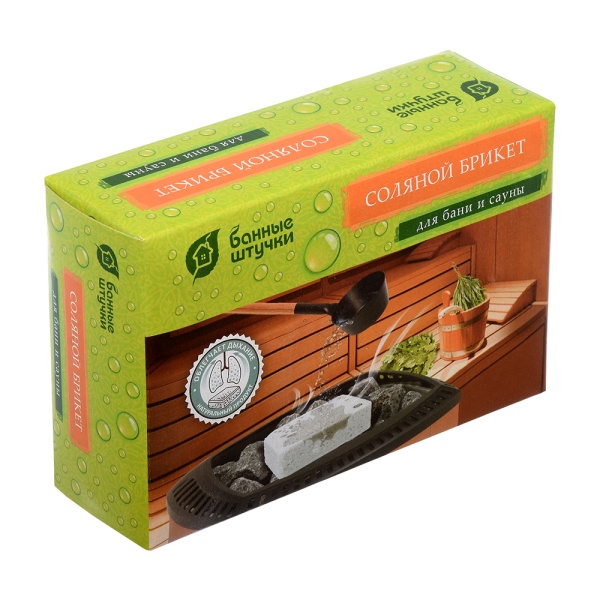 Соляной брикет для бани и сауны, 1300 г Банные штучки