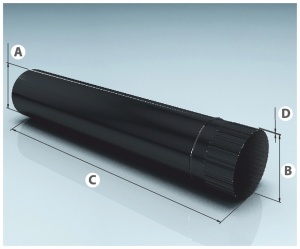 Модуль трубы d = 150 мм L =  500 мм  AGNI  ЭМАЛИРОВАННЫЙ