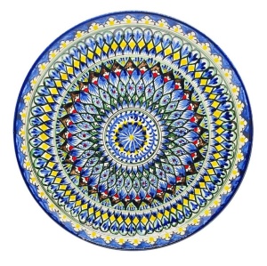 Тарелка Риштан синяя плоская 23 см
