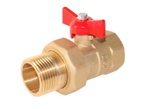 Кран шаровой DN-25 ПРАКТИК 132 с накидной гайкой бабочка ГАЛЛОП