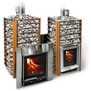 Печь-каменка ЕРМАК ЛЮКС 24 СЕТКА INOX 304 5мм дверца ПАНОРАМА (16 - 24 м.куб)