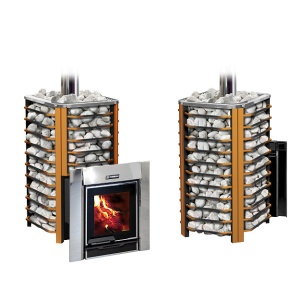 Печь-каменка чугунная ЕРМАК ПРЕМИУМ 20 СЕТКА дверца ПАНОРАМА (12 - 20 м.куб)