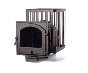 Печь-каменка  чугунная PAROVAR 18 СЕТКА КОВКА дверца 505 патина-медь (10 - 18 м.куб)