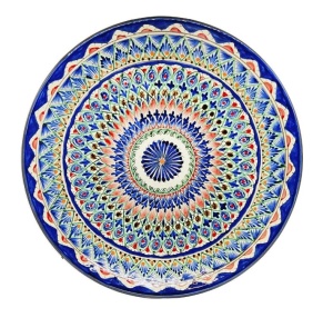 Тарелка Риштан синяя плоская 17 см
