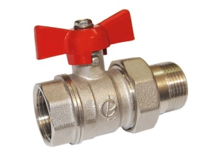 Кран шаровой DN-20 СТАНДАРТ 232 АМЕРИКАНКА НИКЕЛЬ с накидной гайкой бабочка ГАЛЛОП