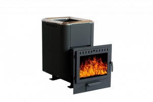 Печь-каменка  чугунная СИБИРЬ 20  конвекционная дверца ПАНОРАМА (10 - 20 м.куб)