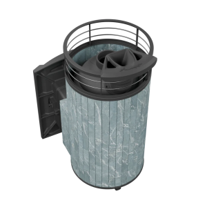 Печь-каменка чугунная АТМОСФЕРА XL  в ламелях ТАЛЬКОХЛОРИТ NEW + тоннель  (18-26 м.куб)