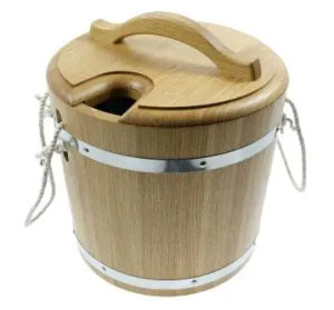 Запарник 20 л с пластиковой вставкой с крышкой лак, КЕДР (ПРЕМИУМ)