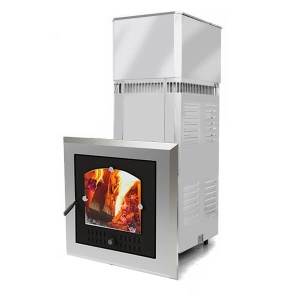 Печь-каменка чугунная СУДАРУШКА М без бака, дверца со стеклом, каменка из стали 4мм (10 - 18 м.куб)