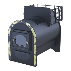 Печь-каменка ЛЮБАНЯ ПРЕМИУМ чугунная дверца со стеклом (10 - 15 м.куб)