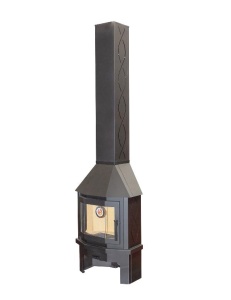 Печь-камин МЮНХЕН КОМПАКТ серый