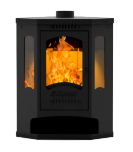 Печь-камин КЕННЕТ АНТЕЙ УГЛОВОЙ три стекла 10 кВт