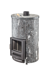 Печь-каменка УЮТ-25 ПФ дверца со стеклом в ламелях АМФИБОЛИТ НАБОРНЫЙ (25 м.куб)