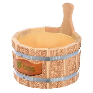 Шайка 3,5 л с пластиковой вставкой с орнаментом 