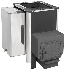 Печь-каменка БЕРЕЗКА 24 с баком 50 литров d = 115 мм (12 - 30 м.куб.)