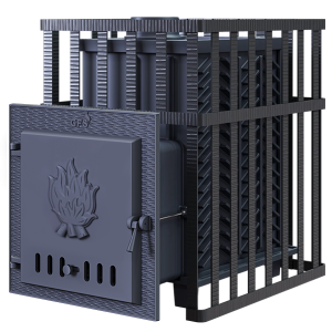 Печь-каменка чугунная GFS ЗК 18 в СЕТКЕ  дверца глухая (18 м.куб)