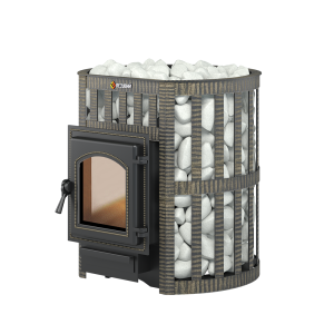 Печь для бани без выносного топливного канала чугунная ЛЕГЕНДА КОВКА 16 дверца 270  (8 - 18 м.куб)