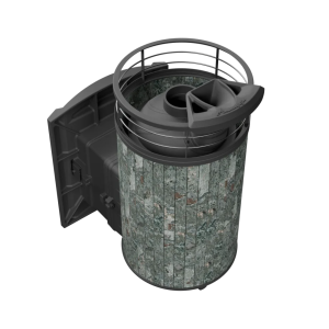 Печь-каменка чугунная АТМОСФЕРА L дверца со стеклом в ламелях ЖАДЕИТ NEW  (12-20 м.куб)