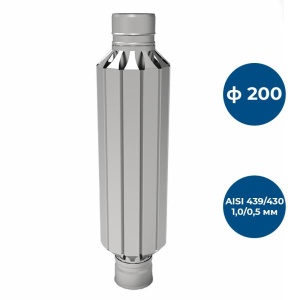 Модуль трубы d = 200 мм L = 800 мм КОНВЕКТОР РОМАШКА  (Н+Н) (1 ММ)  (1)