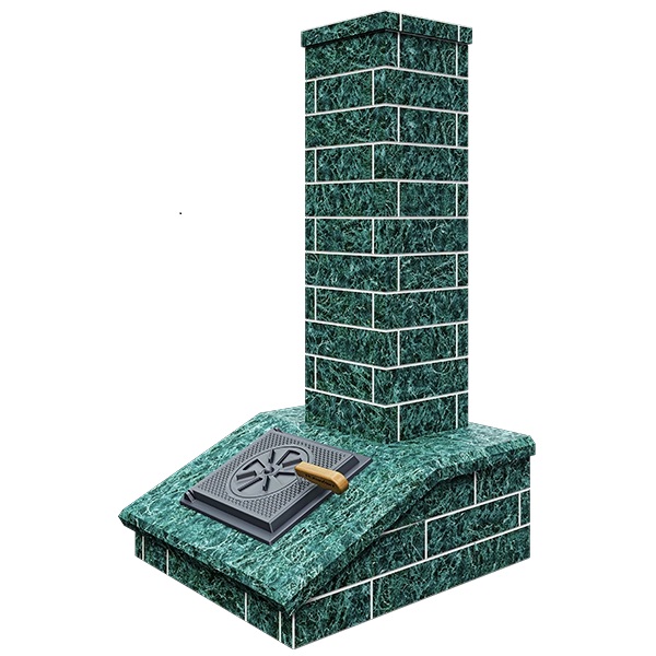 Облицовка на трубу для печей ГРОЗА 18  КЛАССИКА/ПРЕЗИДЕНТ КИРПИЧ ЗМЕЕВИК  (3 яруса) под шибер