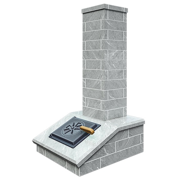 Облицовка на трубу для печей АВАНГАРД 35 / 40  КЛАССИКА КИРПИЧ ТАЛЬКОХЛОРИТ (130*790)  (3 яруса) п/ш