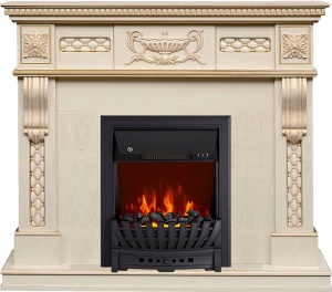 Портал Corsica STD слоновая кость, патина для электроочага Majestic FX / Fobos FX (RoyalFlame)