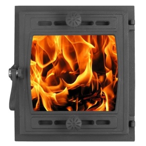 Дверца топочная ДТГ- 8БС КИЖИ-2 герметичная со стеклом крашеная RLK 6110  (ПР: 290 х 325 мм) ЛИТКОМ