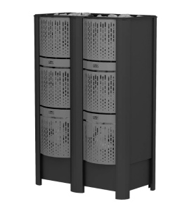 Электрокаменка GEOS- RAIN PRO 18 установка у стены в сауне (20-28 м.куб)