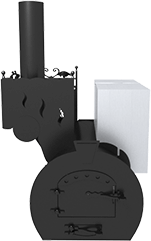 Печь-каменка ГОРЫНЫЧ-3, 8 мм, d=150 мм, бак справа (8-18 м.куб)