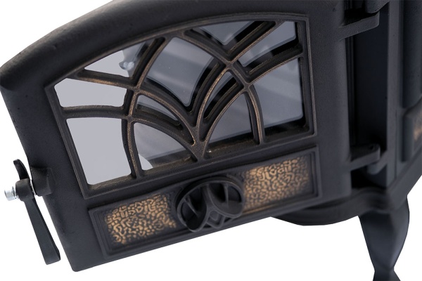 Печь-камин СИБИРЬ   7 чугунная с чугунной дверцей со стеклом