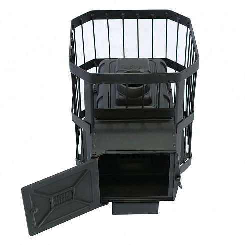 Печь-каменка  чугунная СИБИРЬ 15  СЕТКА пруток дверца  чугунная (8 - 15 м.куб)