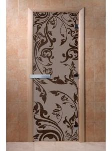 Дверь стеклянная ВЕНЕЦИЯ ГРАФИТ 700 х 1900 мм 3 петли, стекло 8 мм, коробка ОСИНА, магнит DW