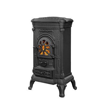 Печь-камин ВЕЗУВИЙ А-07 чугунная антрацит d = 115 мм (7 кВт)